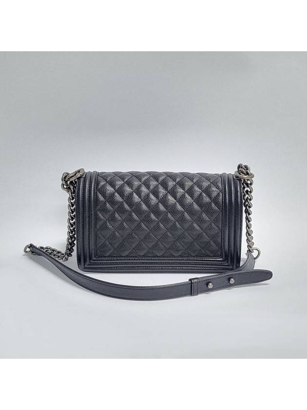 Chanel Caviar Medium Black Silver Boy Bag 25th A67086 - CHANEL - BALAAN 3