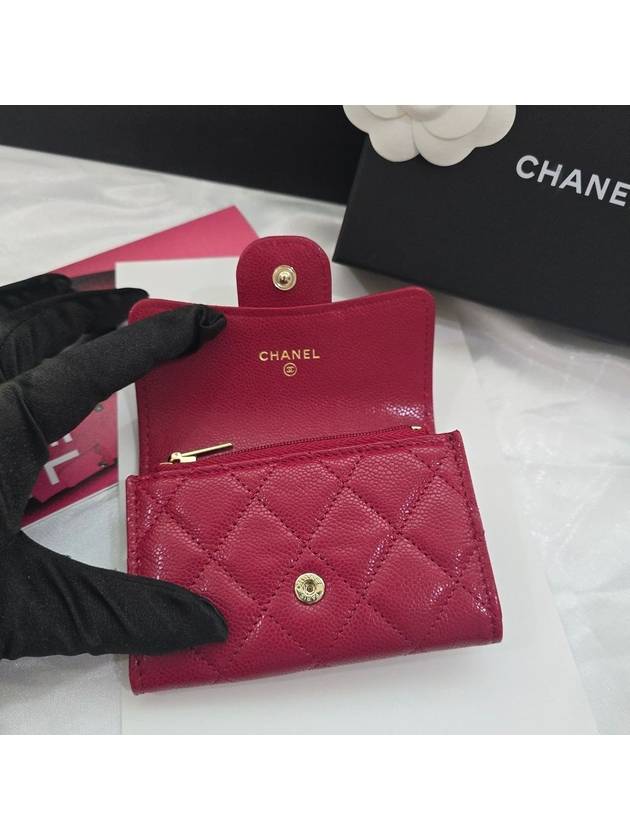 Classic Tok Zipper Card Wallet Red Caviar AP4096 - CHANEL - BALAAN 9