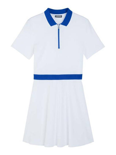 Women's Helga Short Sleeve Polo One Piece White - J.LINDEBERG - BALAAN 2