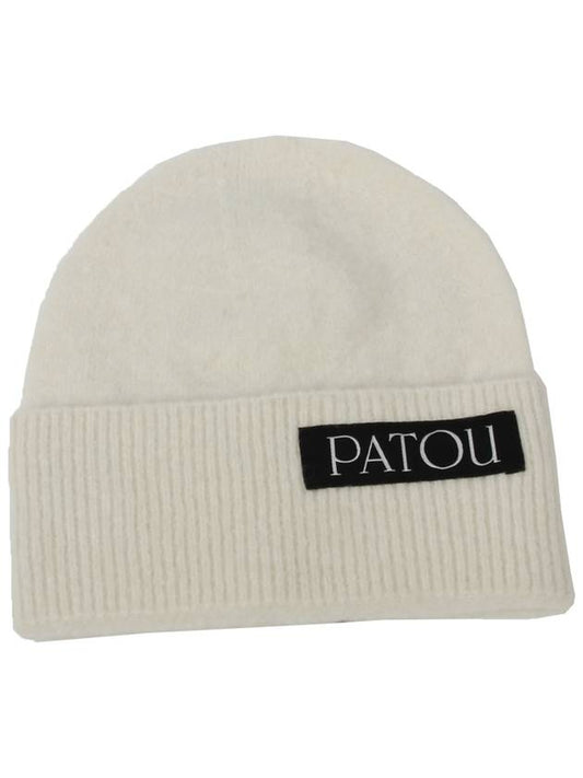 Logo Patch Alpaca Beanie White - PATOU - BALAAN 2