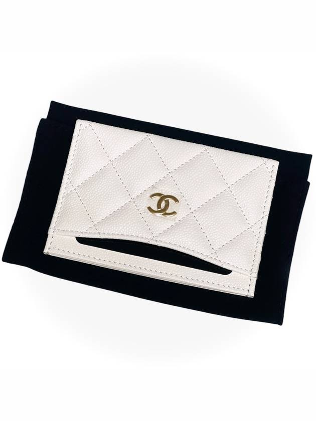 Gold CC Logo Caviar Card Wallet Black - CHANEL - BALAAN 5