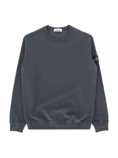 Brushed Cotton Fleece Garment Dyed Crewneck Sweatshirt Lead - STONE ISLAND - BALAAN 2