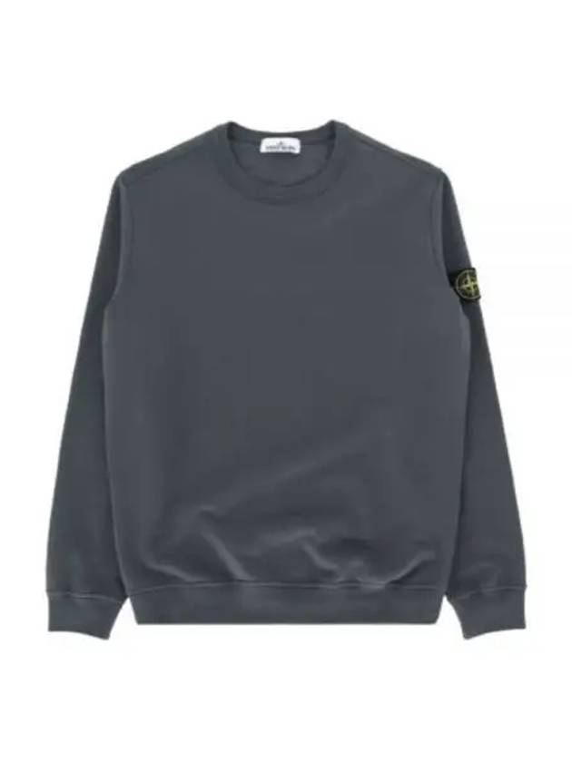 Brushed Cotton Fleece Garment Dyed Crewneck Sweatshirt Lead - STONE ISLAND - BALAAN 2