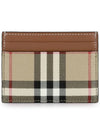 Check Print Leather Card Holder Beige - BURBERRY - BALAAN 2