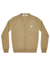 White Heart Wappen Wool Cardigan Beige - COMME DES GARCONS PLAY - BALAAN 2