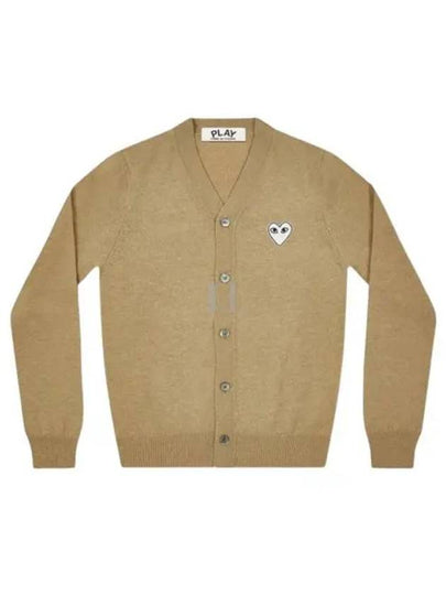 White Heart Wappen Wool Cardigan Beige - COMME DES GARCONS PLAY - BALAAN 2