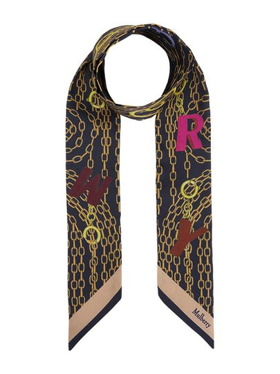 Skinny Charm Chain Print Scarf Night Sky Maple - MULBERRY - BALAAN 2