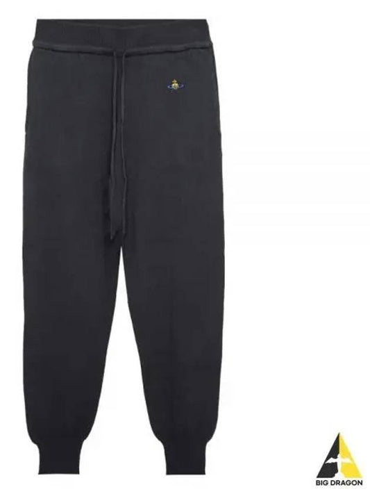 ORB Embroidered Logo Wool Track Pants Black - VIVIENNE WESTWOOD - BALAAN 2