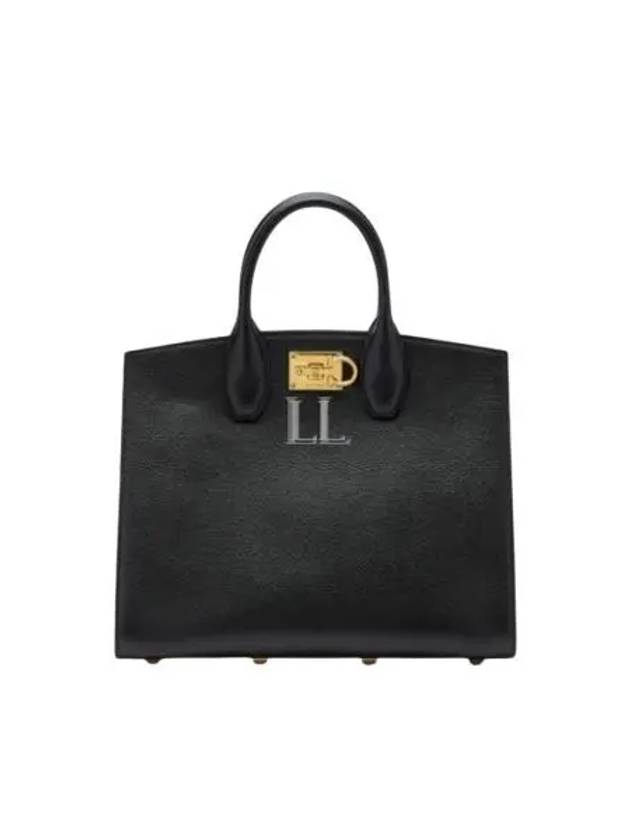 Medium Studio Box Tote Bag Black - SALVATORE FERRAGAMO - BALAAN 2