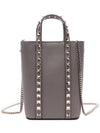 Rockstud Logo Chain Top Handle Tote Bag Taupe - VALENTINO - BALAAN 3