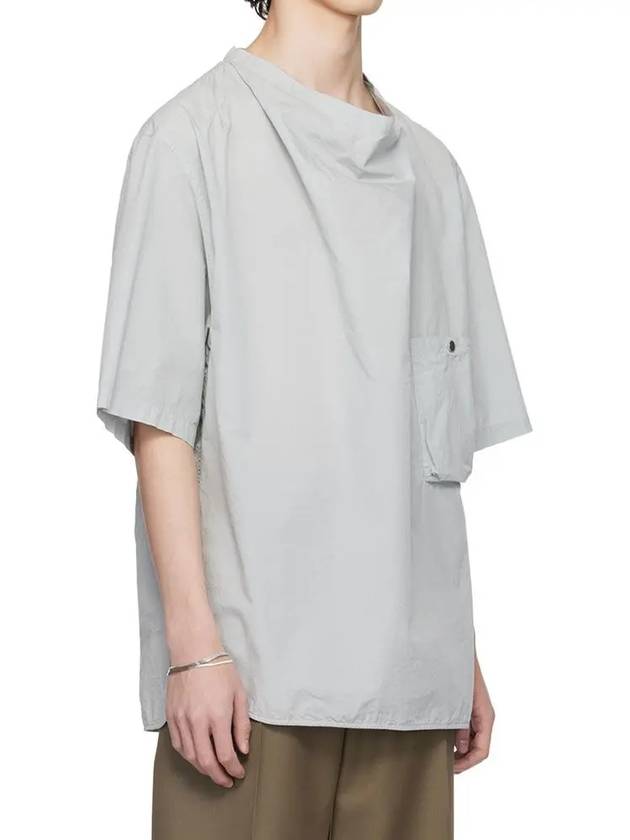 Draped Top Short Sleeve T-Shirt Cloud Grey - LEMAIRE - BALAAN 3