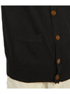 Embroidery Logo Fine Wool Cardigan Black - VIVIENNE WESTWOOD - BALAAN 10