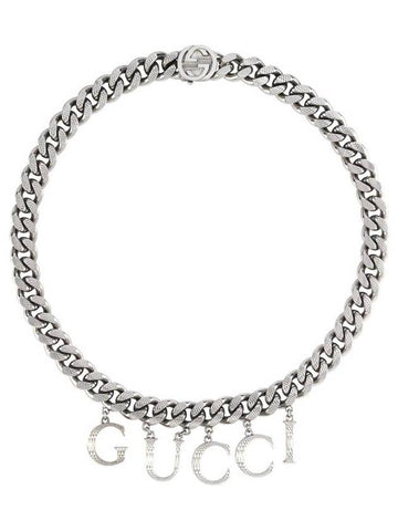 Gucci Script Chain Necklace Silver - GUCCI - BALAAN 1