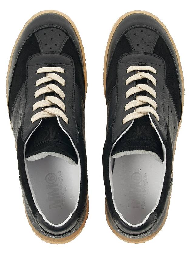 6 Court Paneled Lace-Up Low-Top Sneakers black - MAISON MARGIELA - BALAAN 7