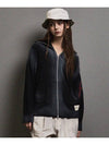 Vintage Washed Flogo Zip-up Cardigan Black - FFEFF STUDIO - BALAAN 3