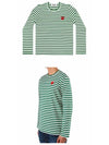 AZ T164 051 3 Ultra White Stripe Red Wappen Border Tee Green Men's Long Sleeve TShirt TSTEO - COMME DES GARCONS - BALAAN 4