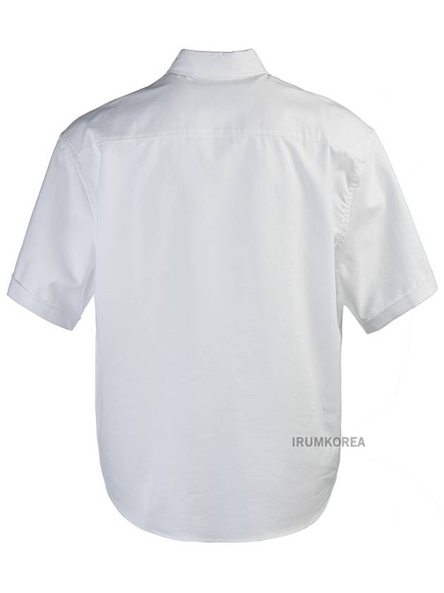 Heart Logo Short Sleeve Shirt White - AMI - BALAAN 4