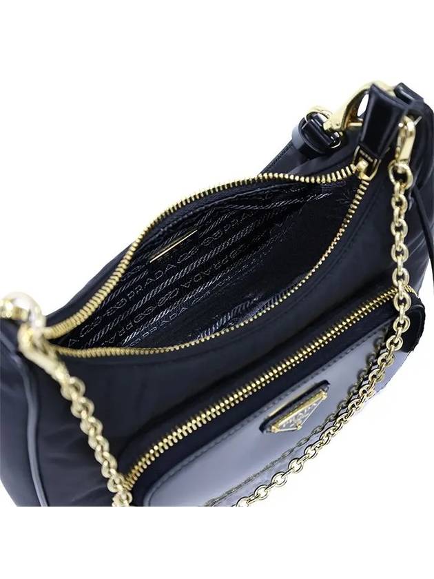 Re-Nylon Brushed Leather Mini Bag Black - PRADA - BALAAN 10