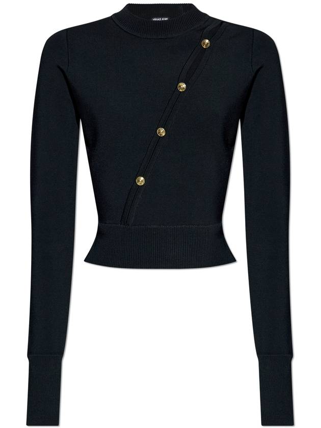 Versace Jeans Couture Sweater With Fastening, Women's, Black - VERSACE - BALAAN 1