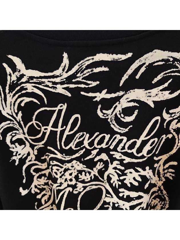 Logo Embroidery Print Sweatshirt Black - ALEXANDER MCQUEEN - BALAAN 6