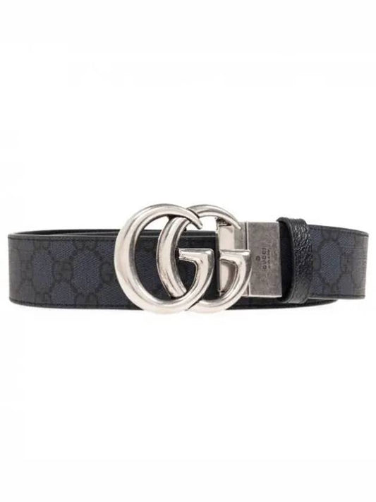 Marmont Double G Reversible Belt Dark Blue - GUCCI - BALAAN 2