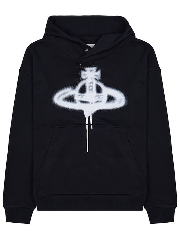 Spray ORB Logo Print Hoodie Black - VIVIENNE WESTWOOD - BALAAN 2