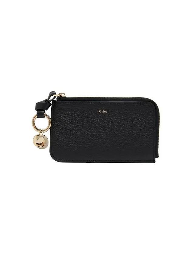 Alphabet Half Zipper Leather Card Wallet  Black - CHLOE - BALAAN 2