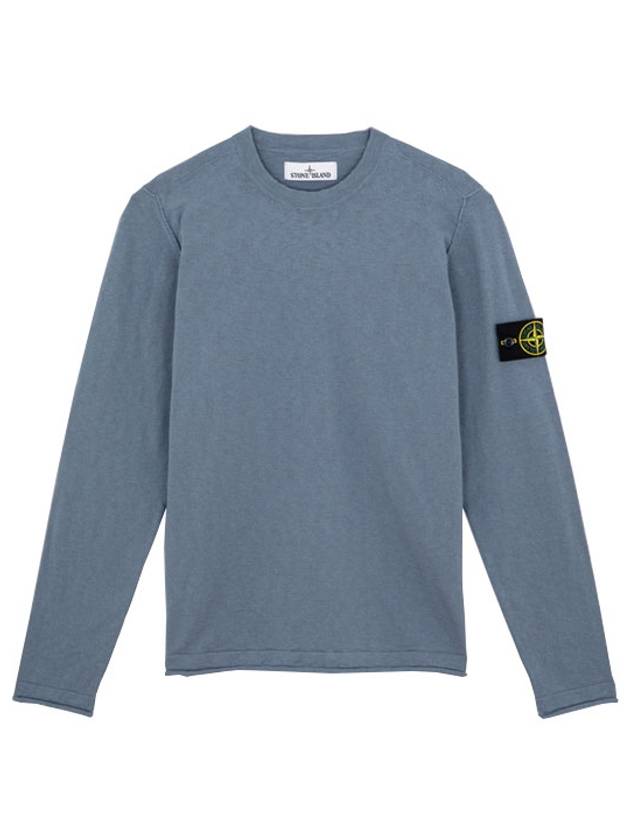 Wappen Patch Crew Neck Knit Top Sky Blue - STONE ISLAND - BALAAN 2