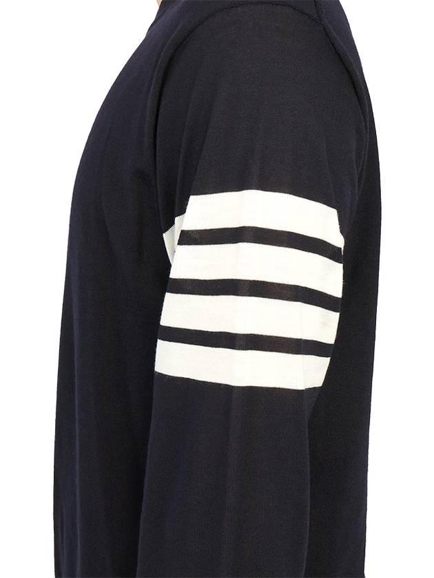 4 Bar Armband Classic Merino Wool Knit Top Navy - THOM BROWNE - BALAAN 9