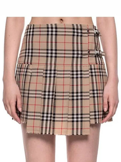 Vintage Check Wool Kilt pleated skirt Archive Beige - BURBERRY - BALAAN 2