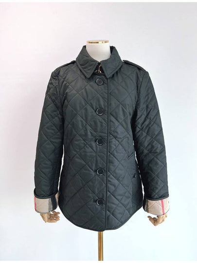 Frankby Diamond Quilted Jacket Black - BURBERRY - BALAAN 2