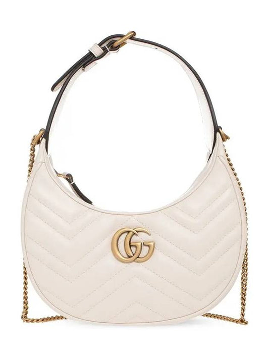 GG Marmont Half Moon Mini Bag White - GUCCI - BALAAN 2