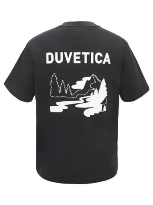 Toqua Black Unisex Top Short Sleeve T shirt - DUVETICA - BALAAN 1