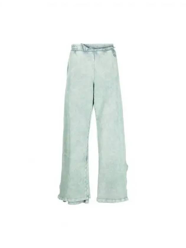 Logo Embroidered Wide Track Pants Blue Grey - DIESEL - BALAAN 2