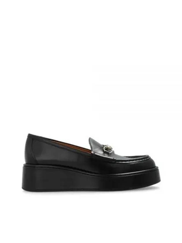 Women s Horsebit Wedge Loafer Black Leather 794317AADO01000 - GUCCI - BALAAN 2