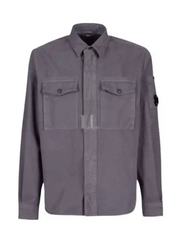 Military Twill Emerald Pocket Long Sleeve Shirt Grey - CP COMPANY - BALAAN 2