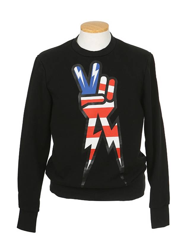 Men, Women PBJS71S A526S 01 Stars and Stripes Black Sweatshirt - NEIL BARRETT - BALAAN 1