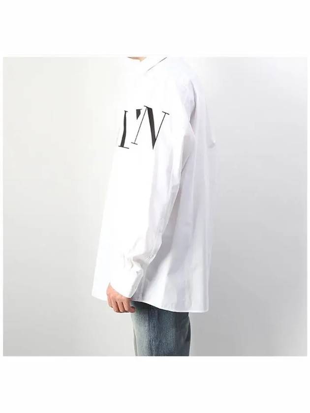 Side VLTN Printed Cotton Long-Sleeved Shirt White - VALENTINO - BALAAN 4