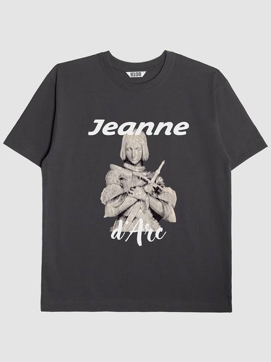 UNISEX Joan of Arc graphic short sleeve t shirt CHARCOAL - KLOR - BALAAN 2