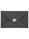 Logo Envelope Leather Card Holder Black - COURREGES - BALAAN 1