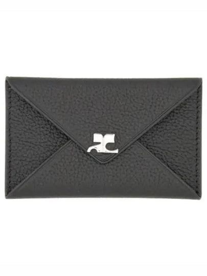 Logo Envelope Leather Card Holder Black - COURREGES - BALAAN 2