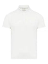 Men's Monogram Cotton Short Sleeve Polo Shirt White - SAINT LAURENT - BALAAN 2