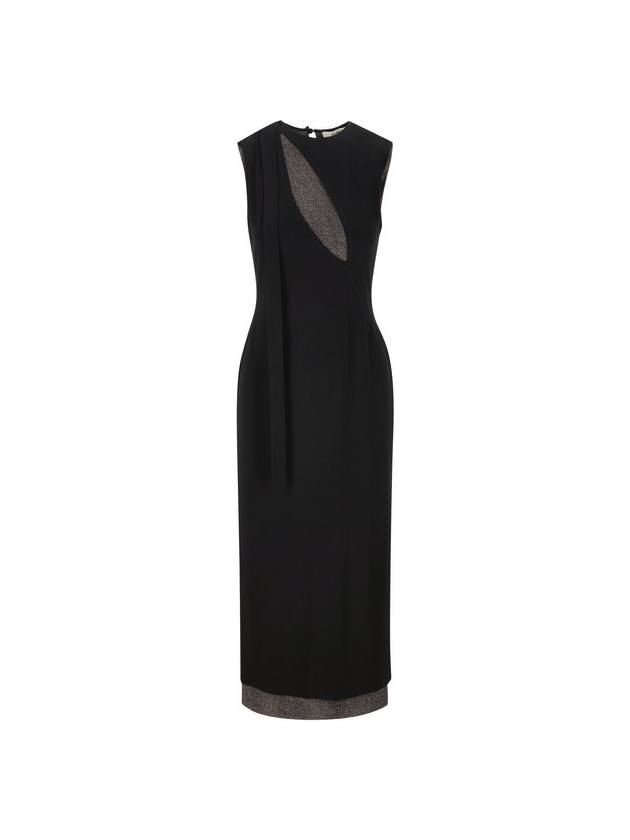 Jersey Metallic Yarn Long Dress Black - FENDI - BALAAN 1