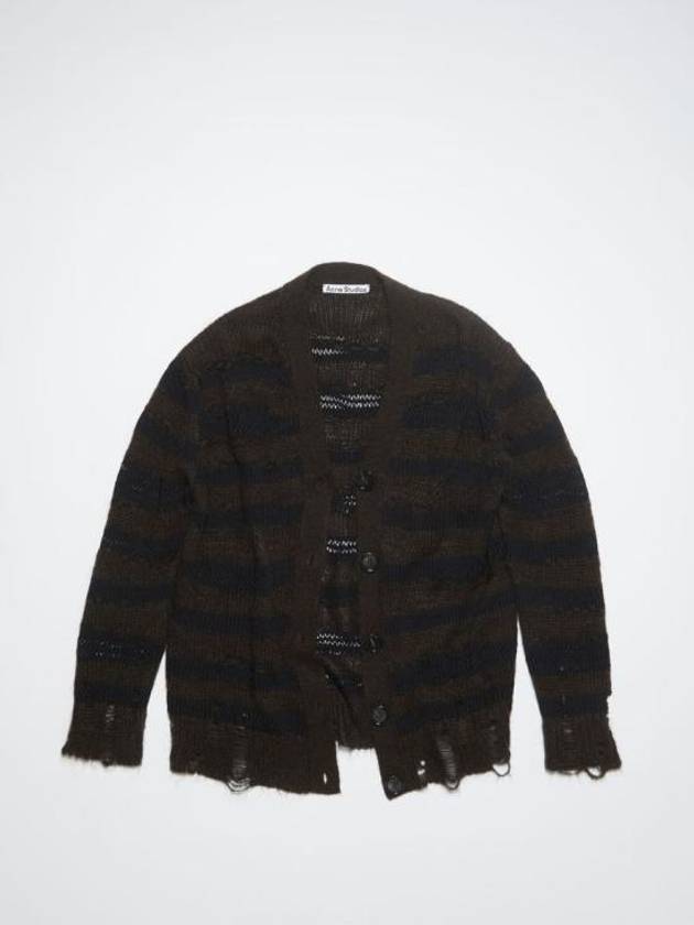 Distressed Stripe Cardigan Black - ACNE STUDIOS - BALAAN 2