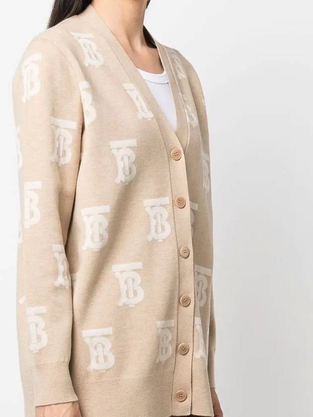 Monogram Oversized Wool Silk Cardigan - BURBERRY - BALAAN.