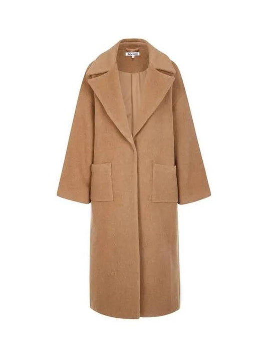 Hidden snap button oversized coat camel - REFORMATION - BALAAN 1