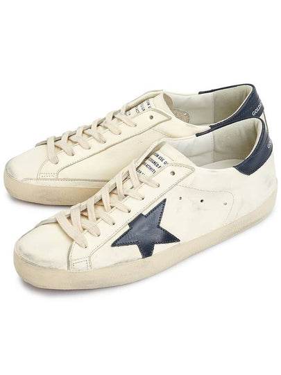 Superstar Beige Night Blue Heel Tab Sneakers - GOLDEN GOOSE - BALAAN 2