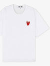 Comme des Garçons Men's Double Heart Wappen White Short Sleeve T-Shirt AZ T288 051 2 - COMME DES GARCONS PLAY - BALAAN 2