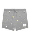 Bird Bee Embroidered Loopback Cotton Sweat Shorts Grey - THOM BROWNE - BALAAN 2