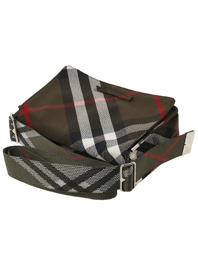 Checked Jacquard Messenger Bag Green - BURBERRY - BALAAN 5